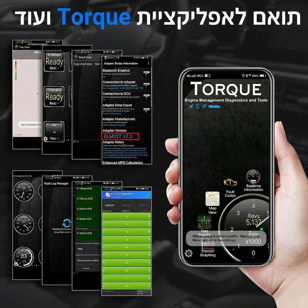 תואם לאפליקציית Torque