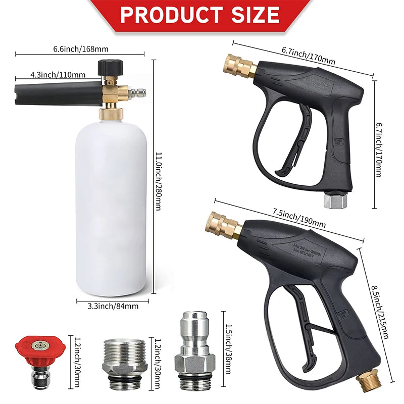 Water Spray Tool with 5 Pressure Washer Nozzle