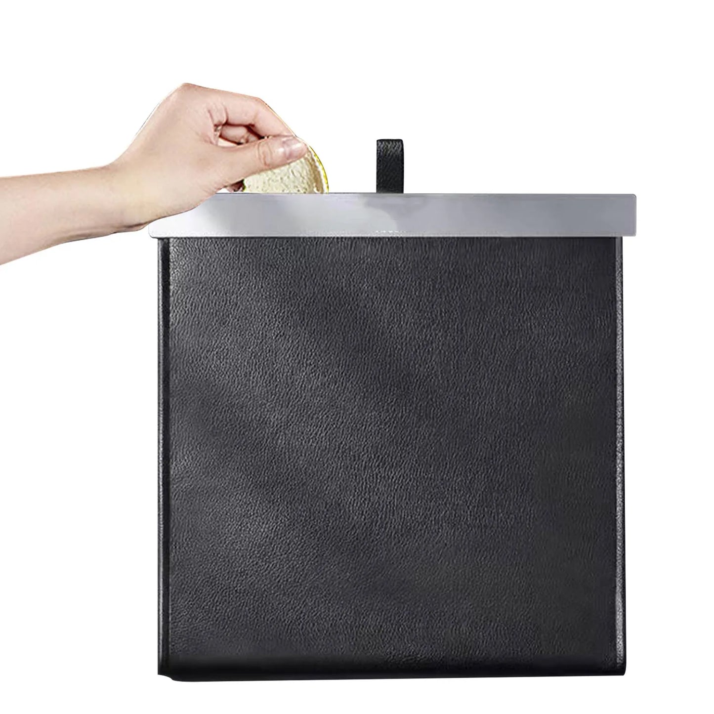 Waterproof leather car trash bag