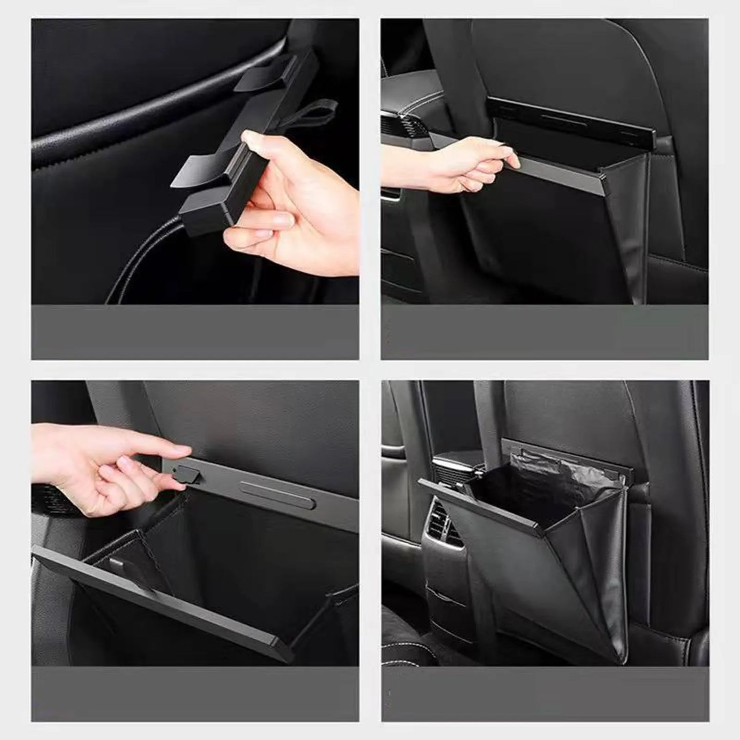 Waterproof leather car trash bag