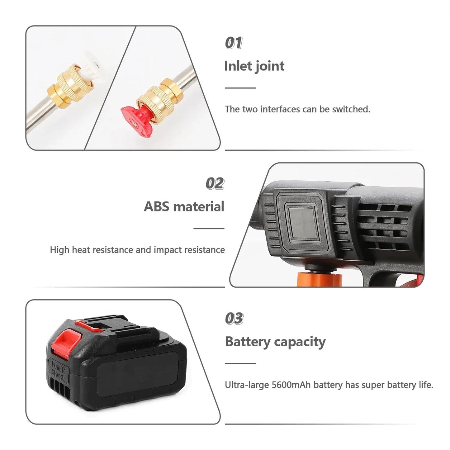 Cordless Portable High Pressure Spray Water Gun