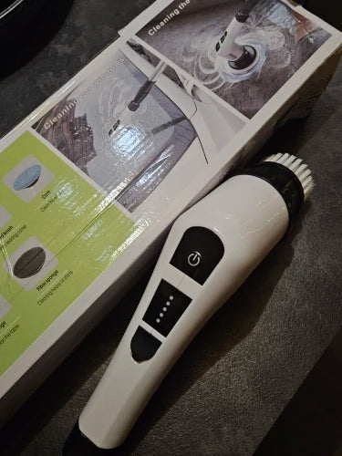 SpinMax Pro – מברשת ניקוי חשמלית מסתובבת עם 9 ראשים וידית מתארכת