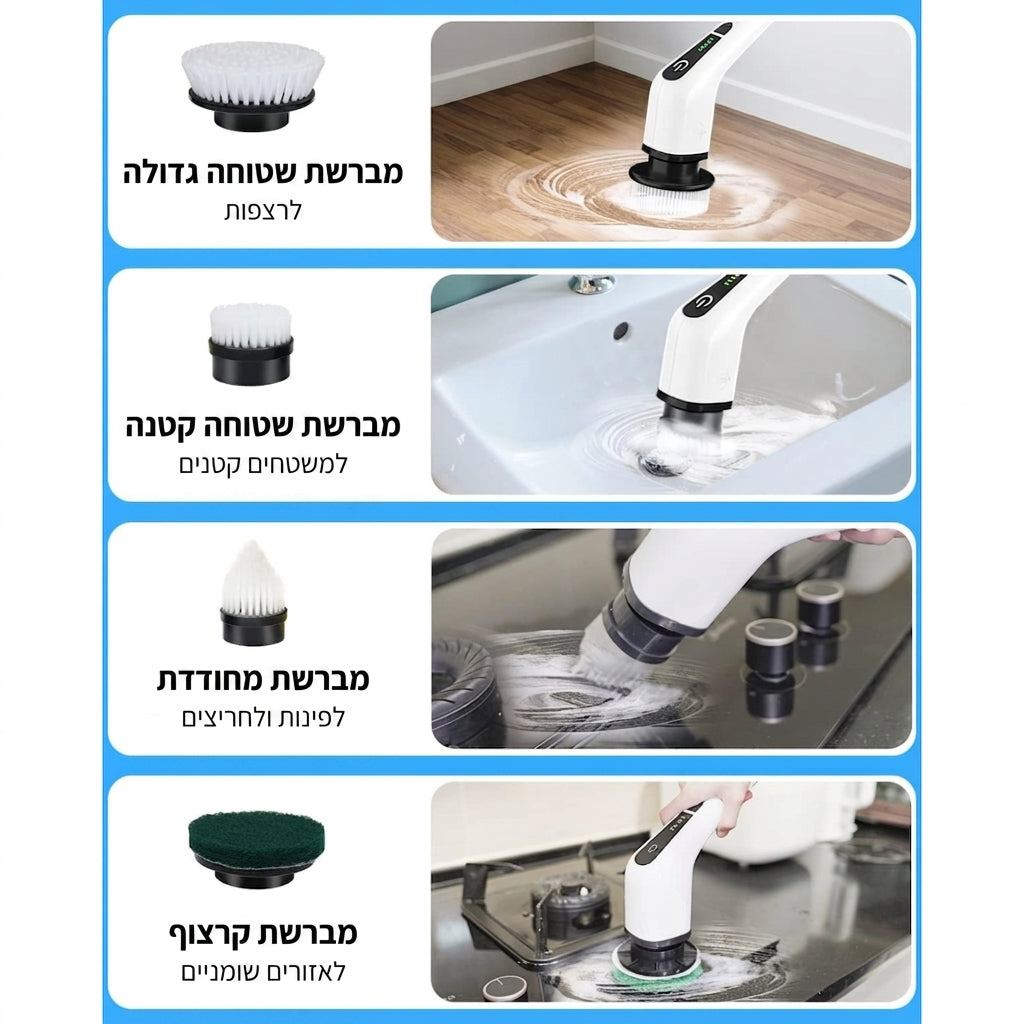 SpinMax Pro מברשת ניקוי חשמלית